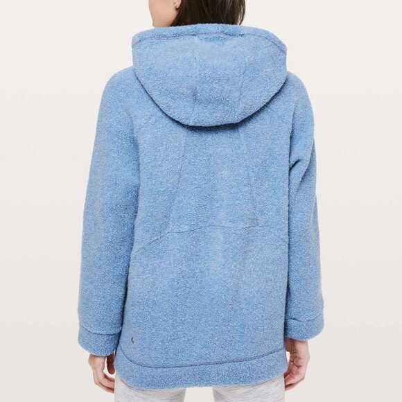 Lululemon So Sherpa Hooded Jacket Blue Medium - Picture 2 of 13